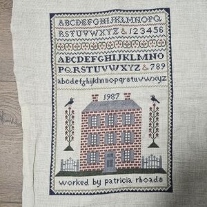 Vintage 1987 Embroidered Alphabet Tapestry